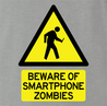 Zombie Walking With Cellphone funny t-shirt grey 