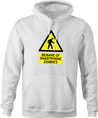 Zombie Walking With Cellphone funny hoodie white  