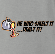 funny FindingFast Hot Rods By Troy He Who Smelt It Delt It Parody ash grey t-shirt
