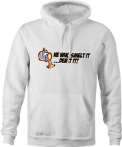 funny FindingFast Hot Rods By Troy He Who Smelt It Delt It Parody white hoodie