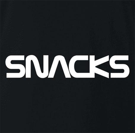 funny nasa snacks parody logo black t-shirt