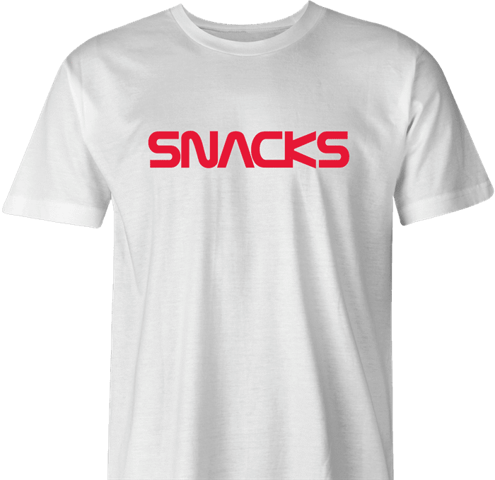 funny nasa snacks parody logo t-shirt men's white