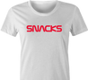 funny nasa snacks parody logo t-shirt women's white