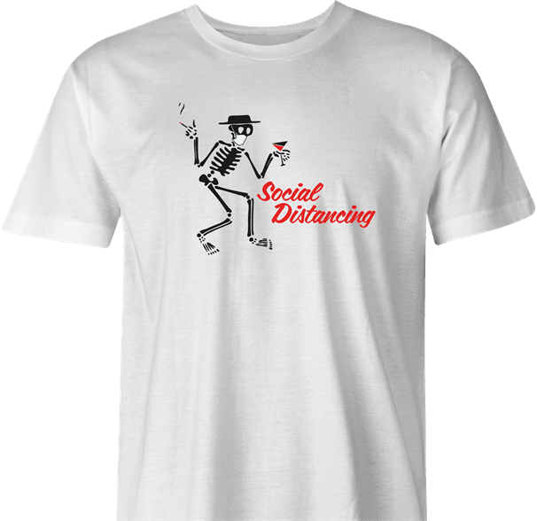 funny Social Distancing for COVID-19 Parody white men's t-shirt