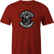Funny prince william monarchy sons of anarchy men's red t-shirt 