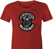 Funny prince william monarchy sons of anarchy women's red t-shirt 