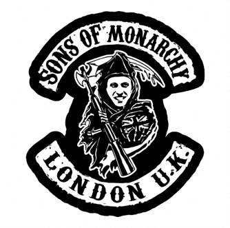 Funny prince william monarchy sons of anarchy white t-shirt