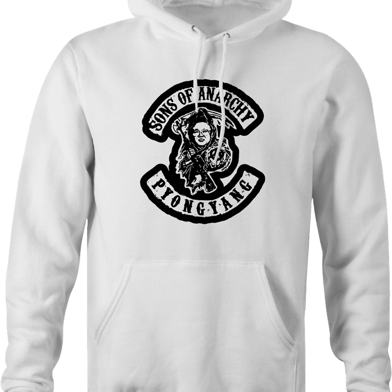 sons of anarchy kim jong il north korea white hoodie