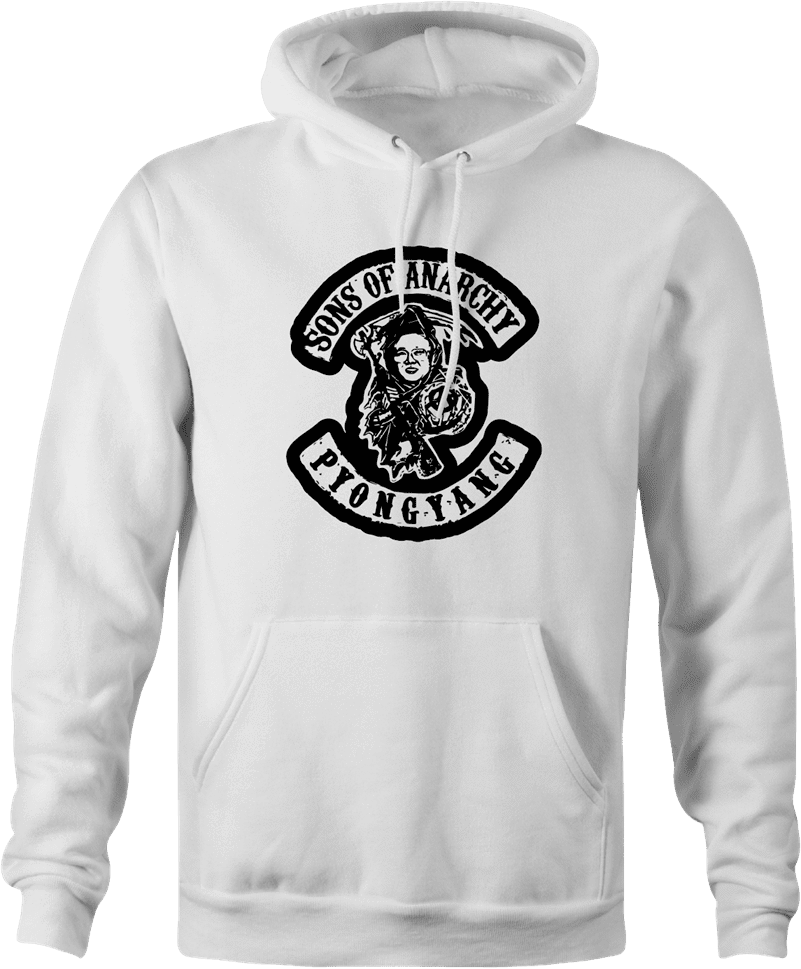 sons of anarchy kim jong il north korea white hoodie