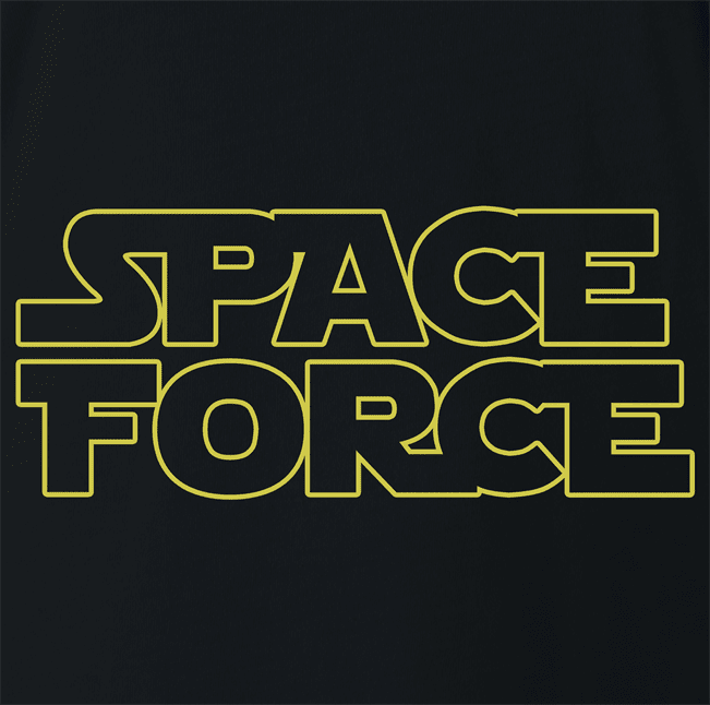 Funny Space Force Star Trek Parody Black T-Shirt
