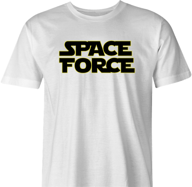 Funny Space Force Star Wars Star Trek Star Trek Parody White Men's T-Shirt