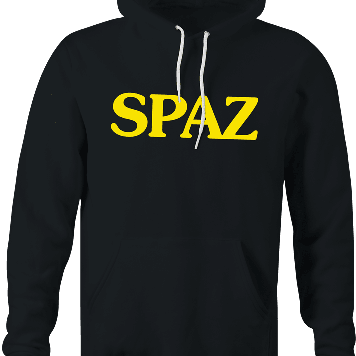Funny Spaz Canned Food Parody Black Hoodie