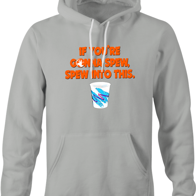 Funny Wayne's World Garth Spew Into This Ash Grey Hoodie