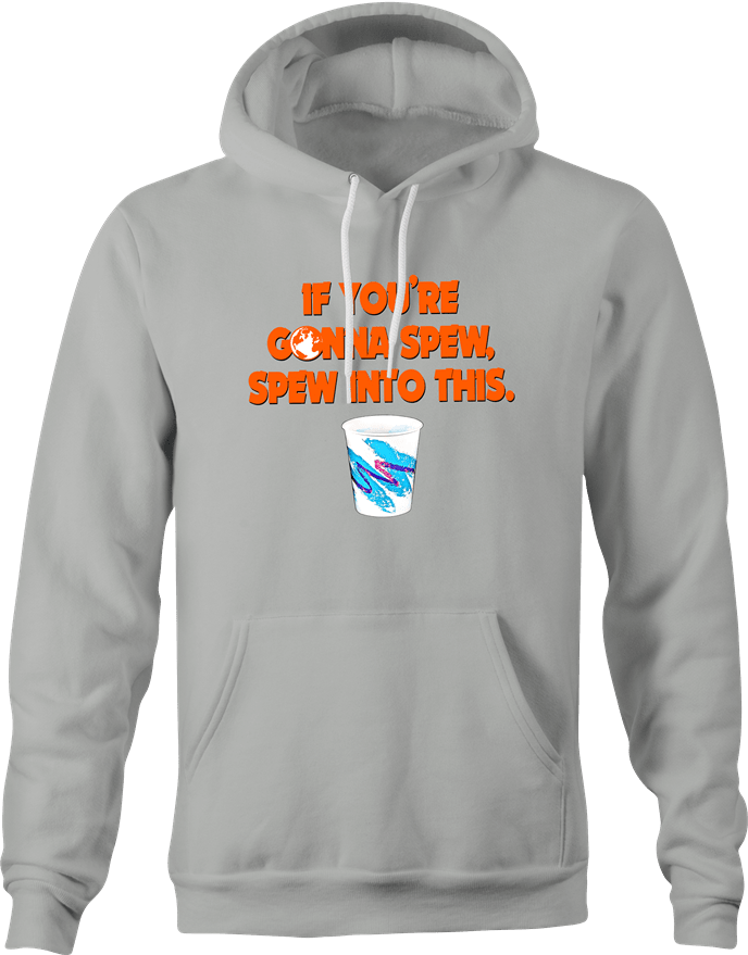 Funny Wayne's World Garth Spew Into This Ash Grey Hoodie