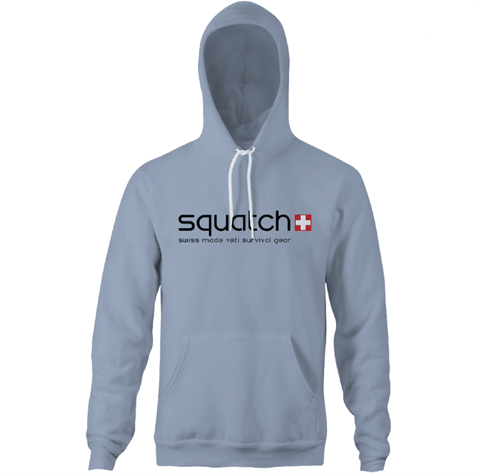 funny bigfoot squatch swatch light blue hoodie