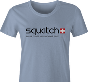funny bigfoot squatch swatch women's light blue t-shirt 