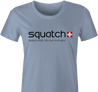 funny bigfoot squatch swatch women's light blue t-shirt 