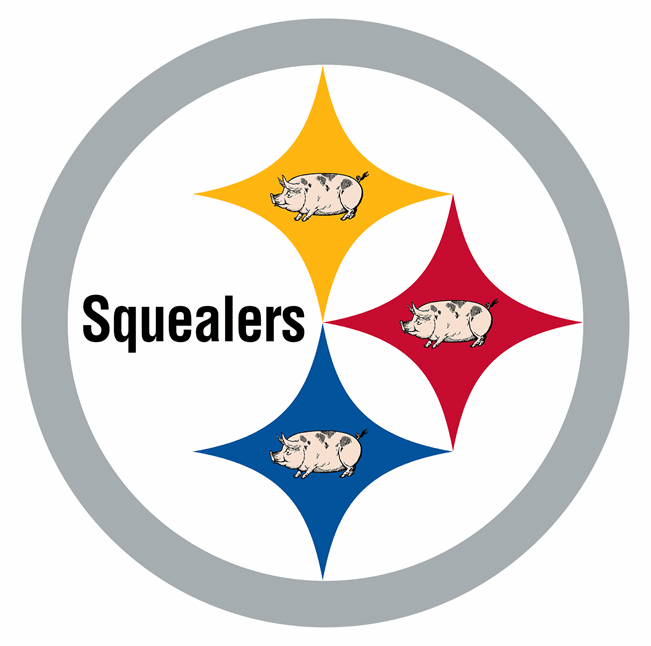 funny Pittsburgh Steelers Squealers Parody white tee