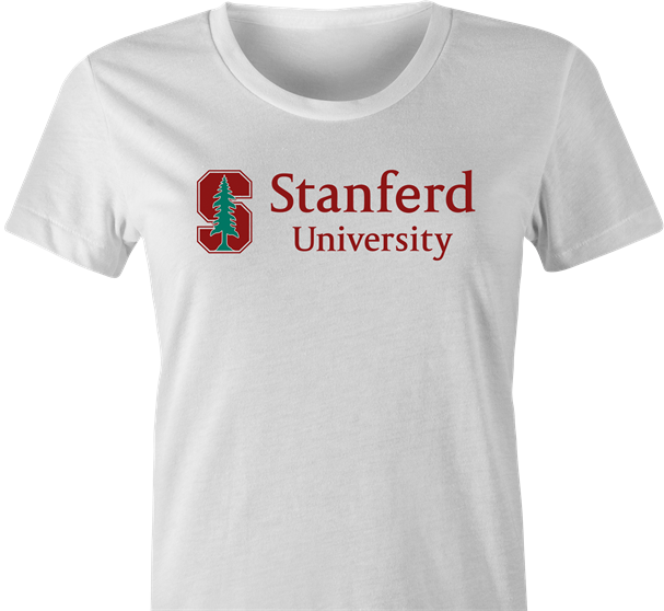 funny stanford university misspelled t-shirt women's white