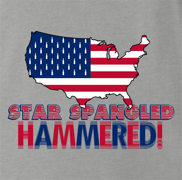 funny Star spangle hammered drinking tshirt murica! ash grey t-shirt