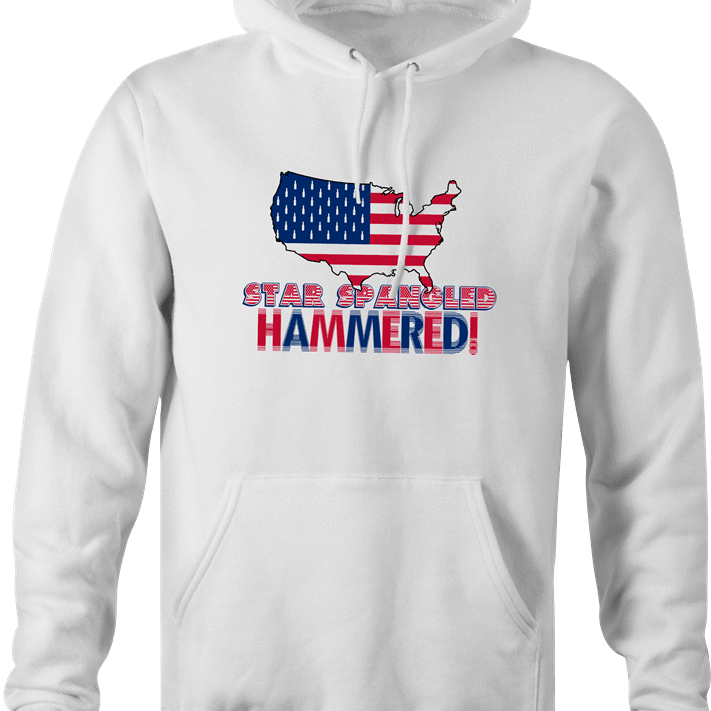 funny Star spangle hammered drinking tshirt murica! white hoodie