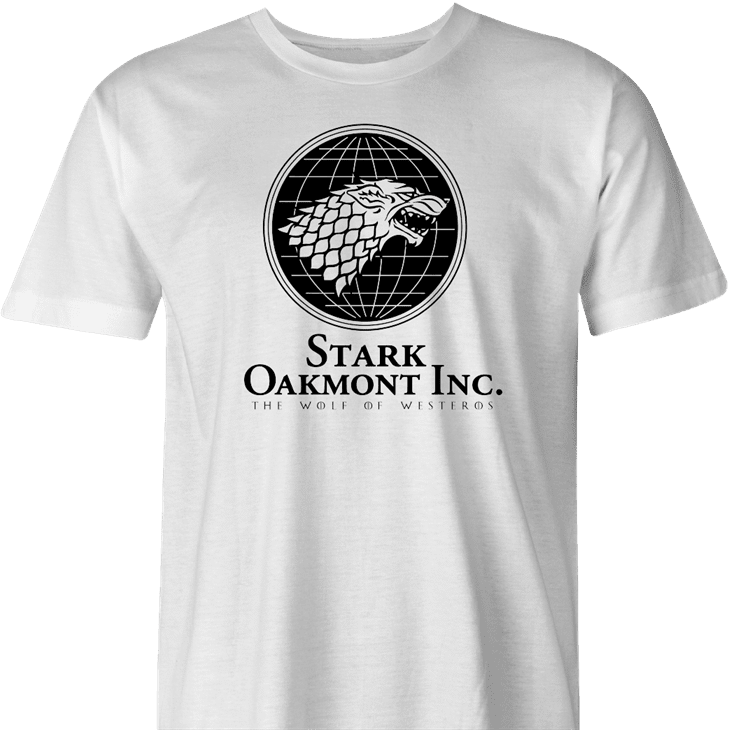 funny Wolf of Wall street Game of thrones mashup men's white t-shirt 