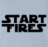 funny Start Fires Star Wars Parody light Blue t-shirt