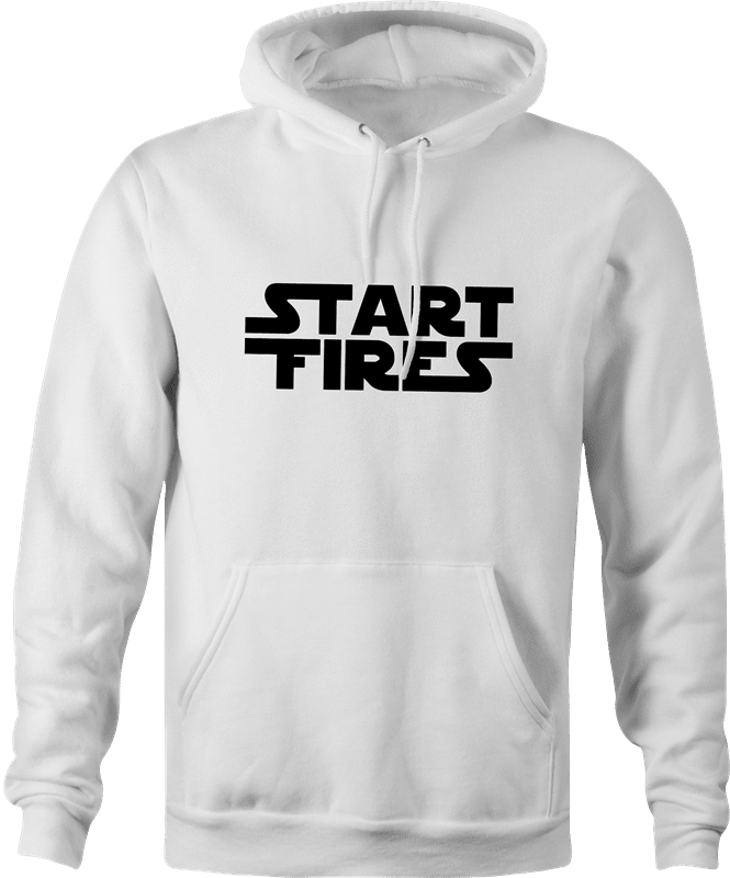 funny Start Fires Star Wars Parody white hoodie
