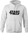 funny Start Fires Star Wars Parody white hoodie