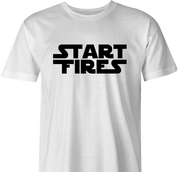 funny Start Fires Star Wars Parody white men's t-shirt