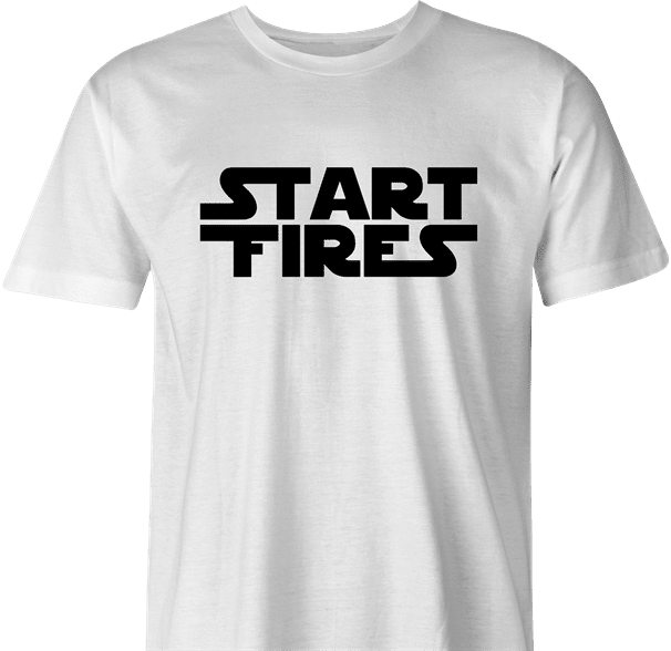 funny Start Fires Star Wars Parody white men's t-shirt