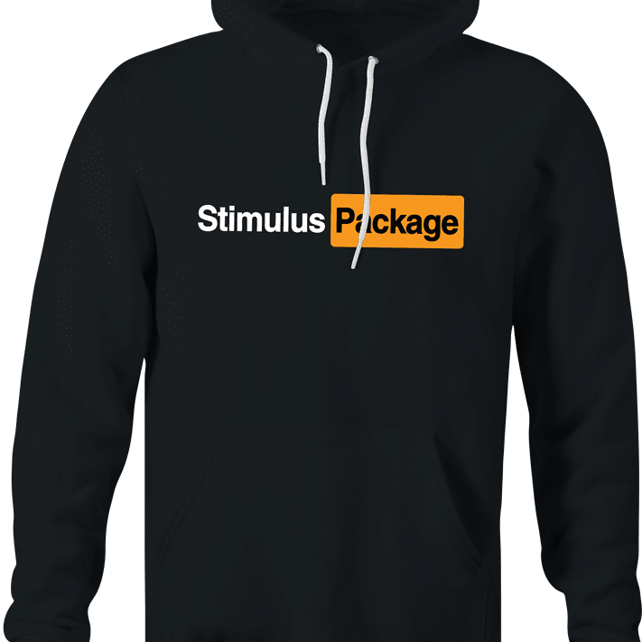 funny Stimulus package innuedndo Parody black hoodie