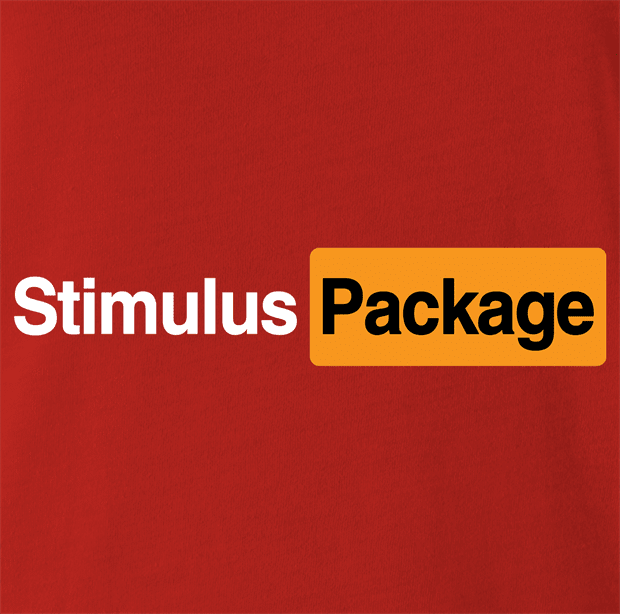funny Stimulus package innuedndo Parody Red t-shirt