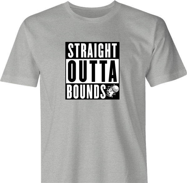 Funny Hip Hop Meets Golf Straight Out Of Bounds - Golfers With Attitude Mashup men's t-shirt