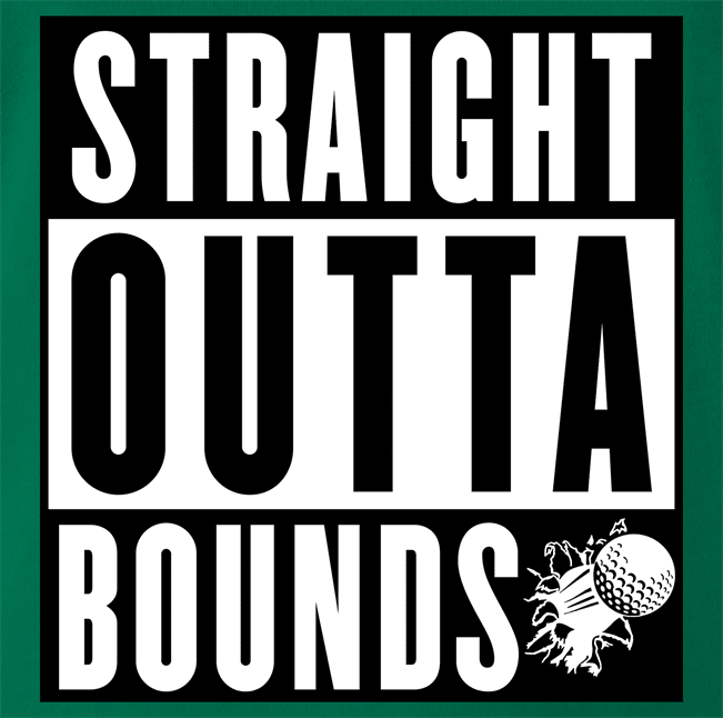 Funny Hip Hop Meets Golf Straight Out Of Bounds - Golfers With Attitude Mashup green t-shirt