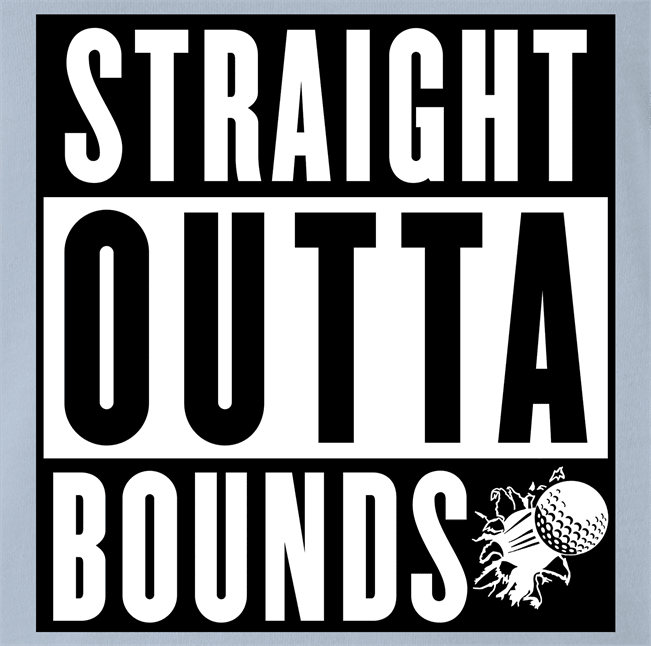 Funny Hip Hop Meets Golf Straight Out Of Bounds - Golfers With Attitude Mashup Light Blue t-shirt