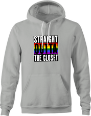 funny Straight Out Of The Closet Gay Parody t-shirt Ash Grey hoodie