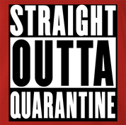 funny Straight-Outta-Quarentine -  Straight-Outta-compton Parody red men's t-shirt