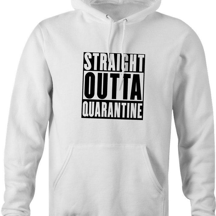 funny Straight-Outta-Quarentine -  Straight-Outta-compton Parody white men's hoodie
