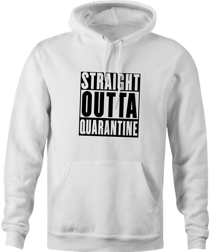 funny Straight-Outta-Quarentine -  Straight-Outta-compton Parody white men's hoodie