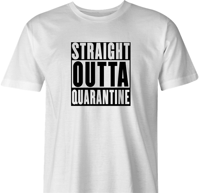funny Straight-Outta-Quarentine -  Straight-Outta-compton Parody white men's t-shirt