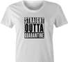 funny Straight-Outta-Quarentine -  Straight-Outta-compton Parody white women's t-shirt