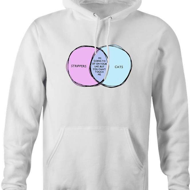 funny Strippers and Cats Overlap Graph Parody white hoodie