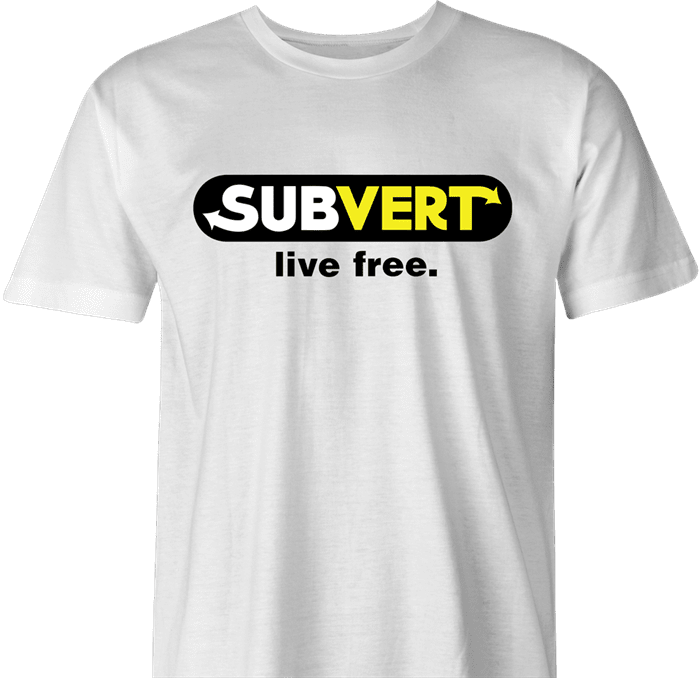 Funny subvert fetish subway prody men's t-shirt