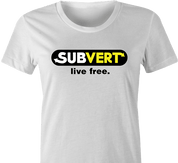 Funny subvert fetish subway prody women's t-shirt