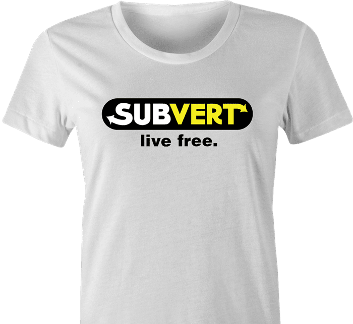 Funny subvert fetish subway prody women's t-shirt
