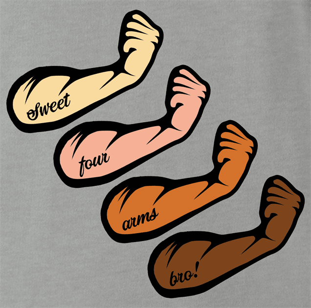 funny Forearms Four arms Play On Words Parody ash grey t-shirt
