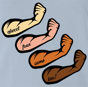 funny Forearms Four arms Play On Words Parody Light Blue t-shirt