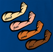 funny Forearms Four arms Play On Words Parody royal Blue t-shirt