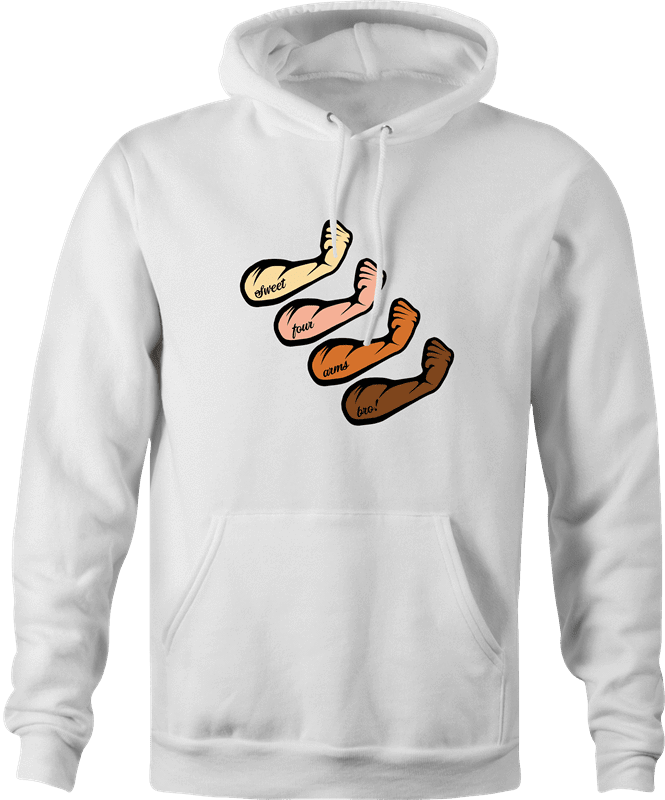 funny Forearms Four arms Play On Words Parody white hoodie